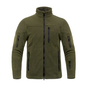 Polaire zippée homme multi-poches, col montant technique