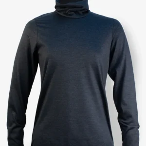 Col Roulé Mérinos Femme - Noir Chiné